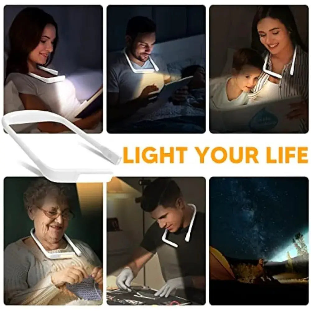 USB Rechargeable Reading Neck Light worn around neck, hands-free reading by Moktan Sabai on Tampa Home & Garden Store
