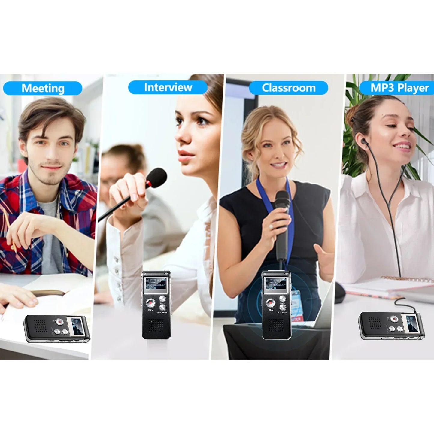 Voice Activated Portable Digital Recorder N28 by Moktan Sabai, compact black handheld on Tampa Home & Garden Store