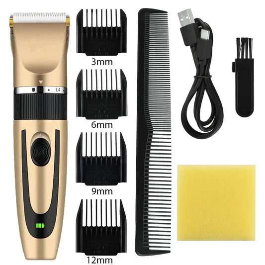 Moktan Sabai electric hair trimmer for men with gold body and 4 guards for precise cuts on Tampa Home & Garden Store