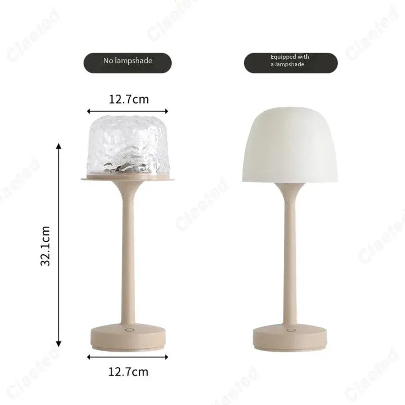 LED Water Ripple Desk Lamp Moktan Sabai beige lamps with ripple shade two shown on Tampa Home & Garden Store