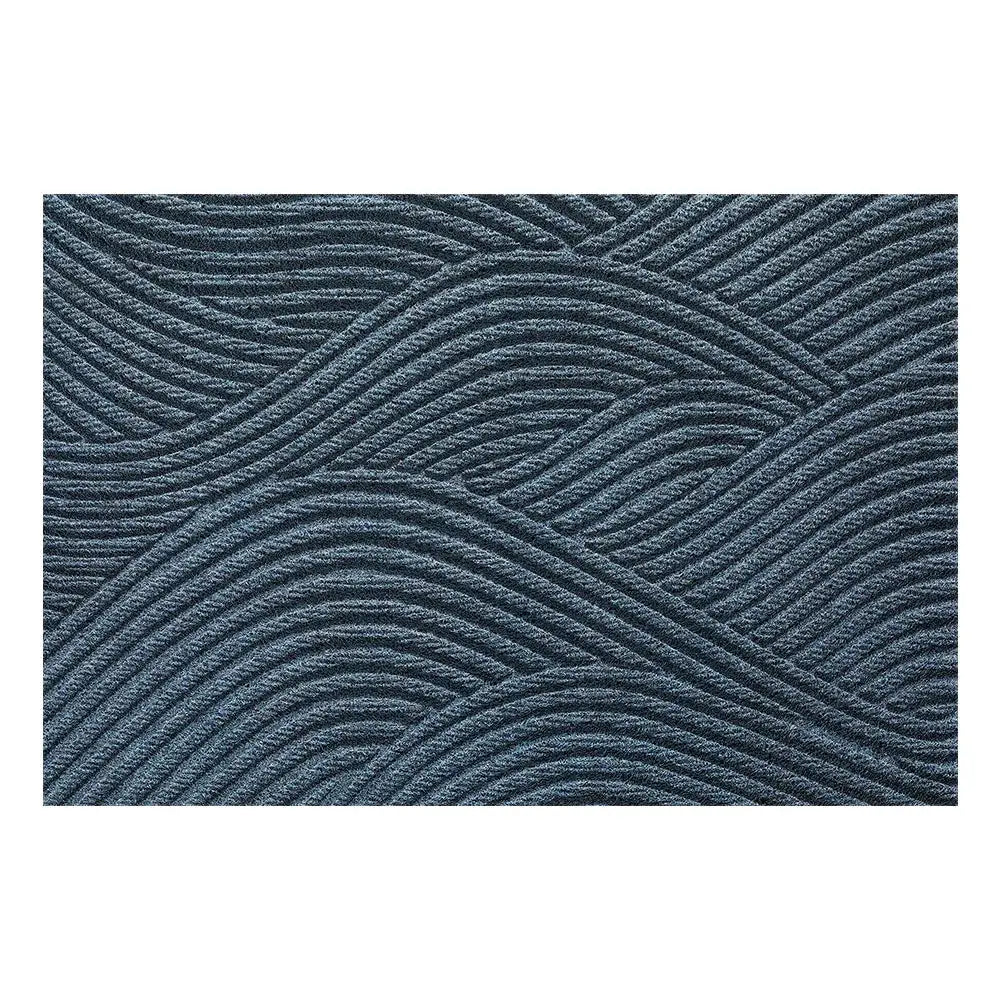 Indoor Outdoor Doormat Dirt Trapper Rug blue polypropylene textured waves Moktan Sabai on Tampa Home & Garden Store