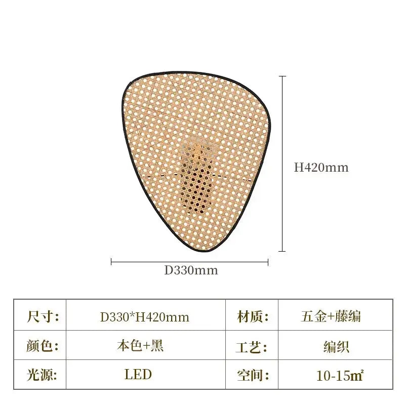 DecorBites Japanese Rattan Floor Lamp for Villa