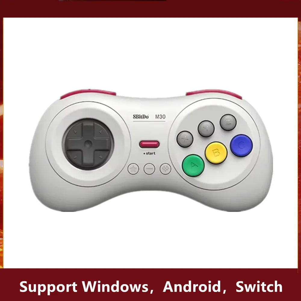 8BitDo M30 Bluetooth gamepad in white with gray D-pad and colored A/B/X buttons for Switch/PC on Tampa Home & Garden Store