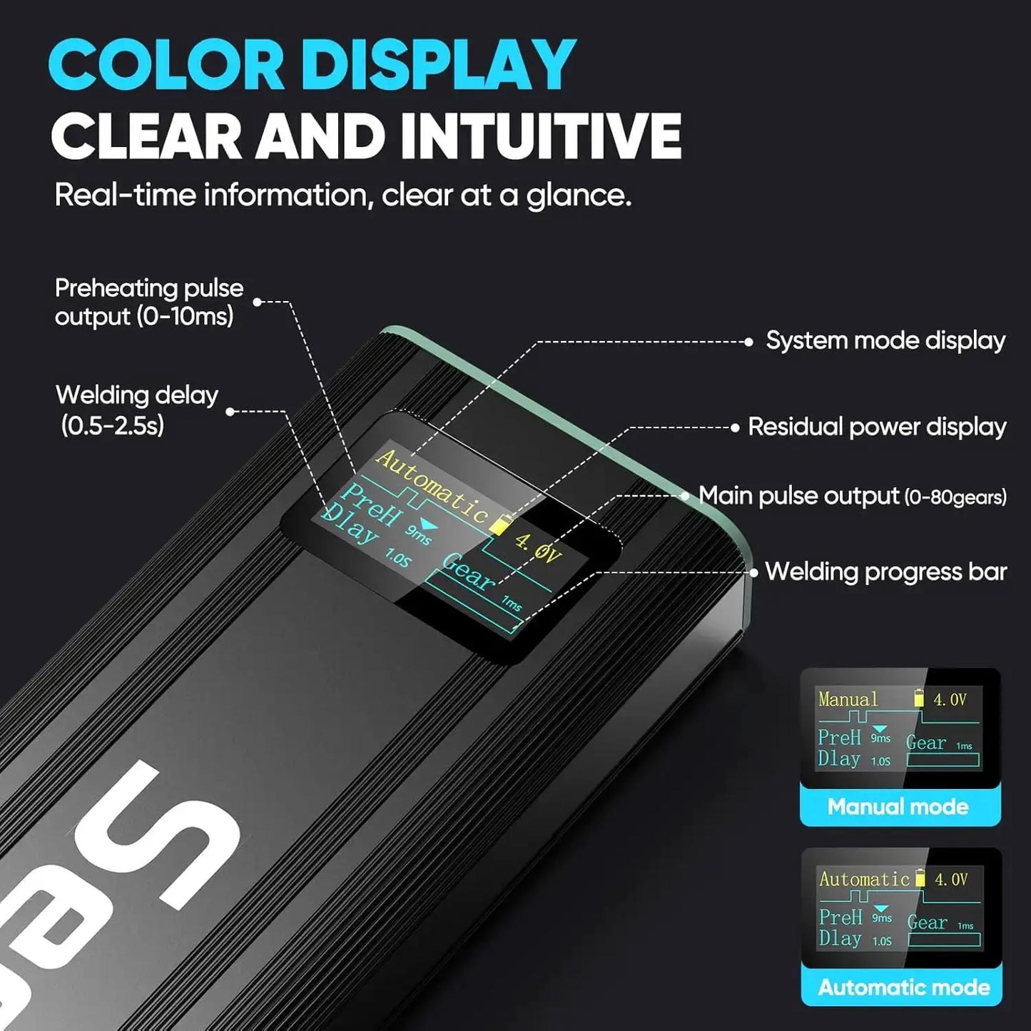 Seesii portable mini spot welder for 18650 sheets, black compact welder with color LCD display on Tampa Home & Garden Store