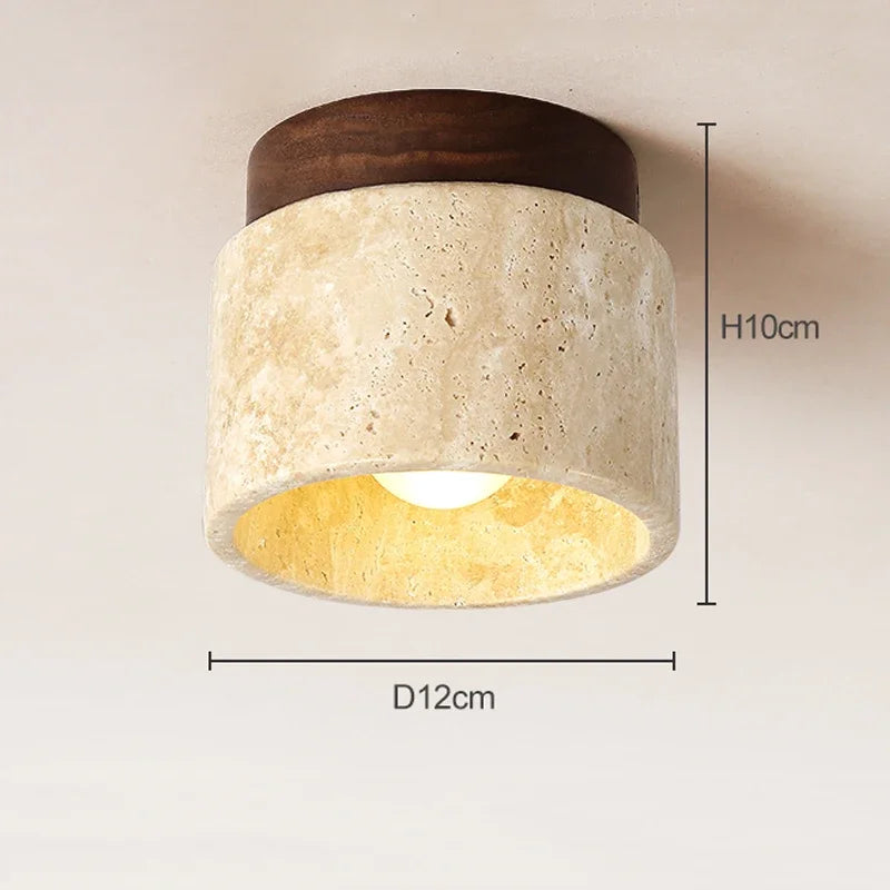 Yellow marble cylindrical ceiling light by Perfecsy for hotel lobby on Tampa Home & Garden Store
