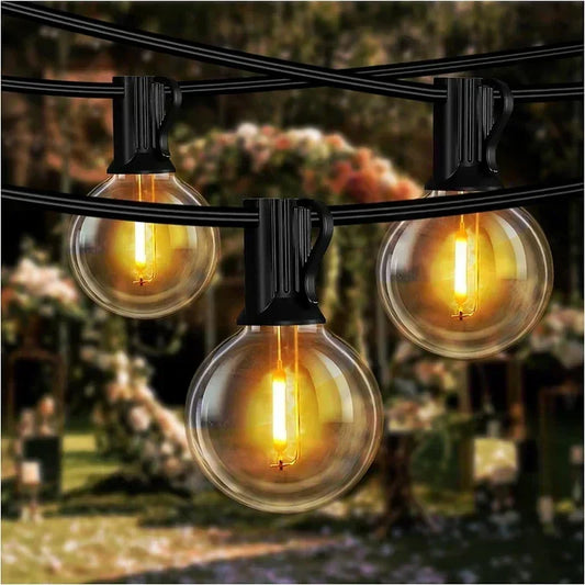 G40 Solar String Lights Outdoor 8 Modes Globe Bulb Waterproof Patio Garden Decor
