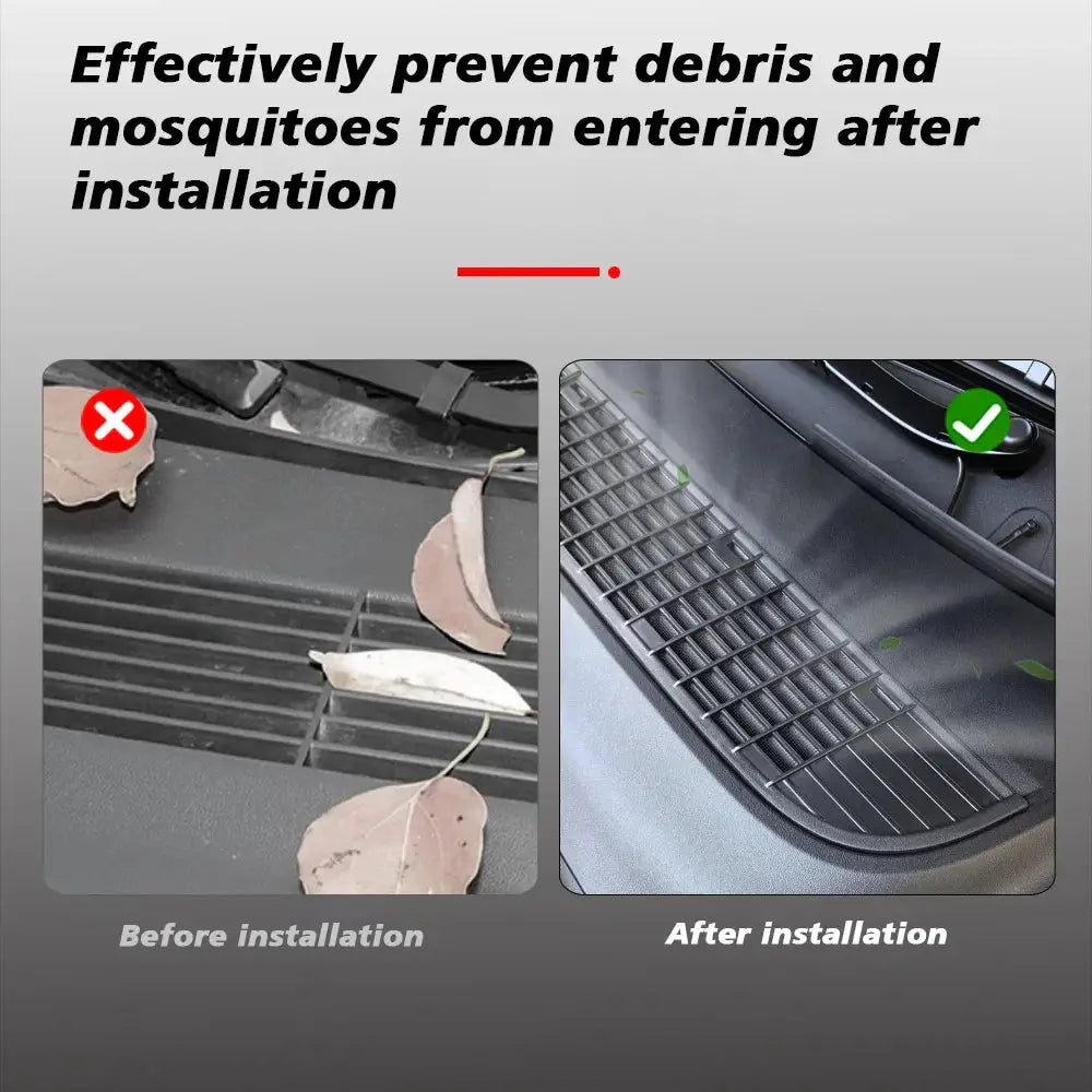 Tesla Model Y 2025 Air Intake Grille Cover by Moktan Sabai, black front grille insert on Tampa Home & Garden Store