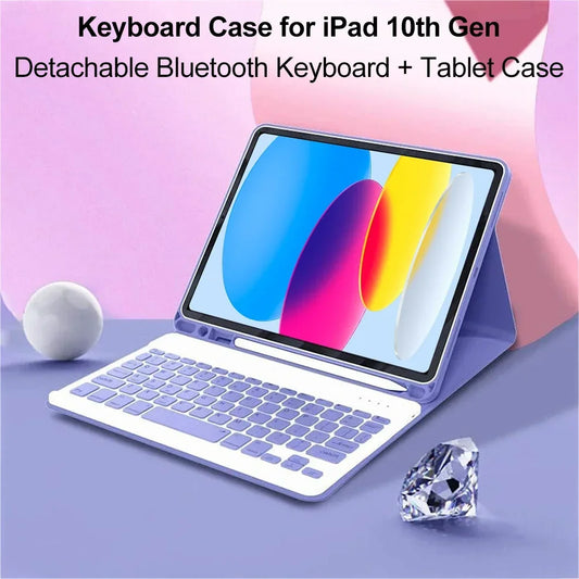 iPad 10th Gen 10.9 Keyboard Case Detachable Bluetooth Keyboard Tablet Cover - Tampa Home & Garden Store
