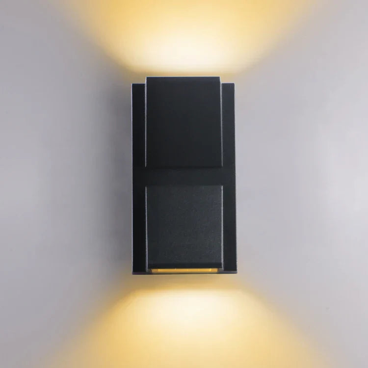 LED Outdoor Waterproof Wall Light for Porch black metal fixture with warm up and down glow on Tampa Home & Garden Store