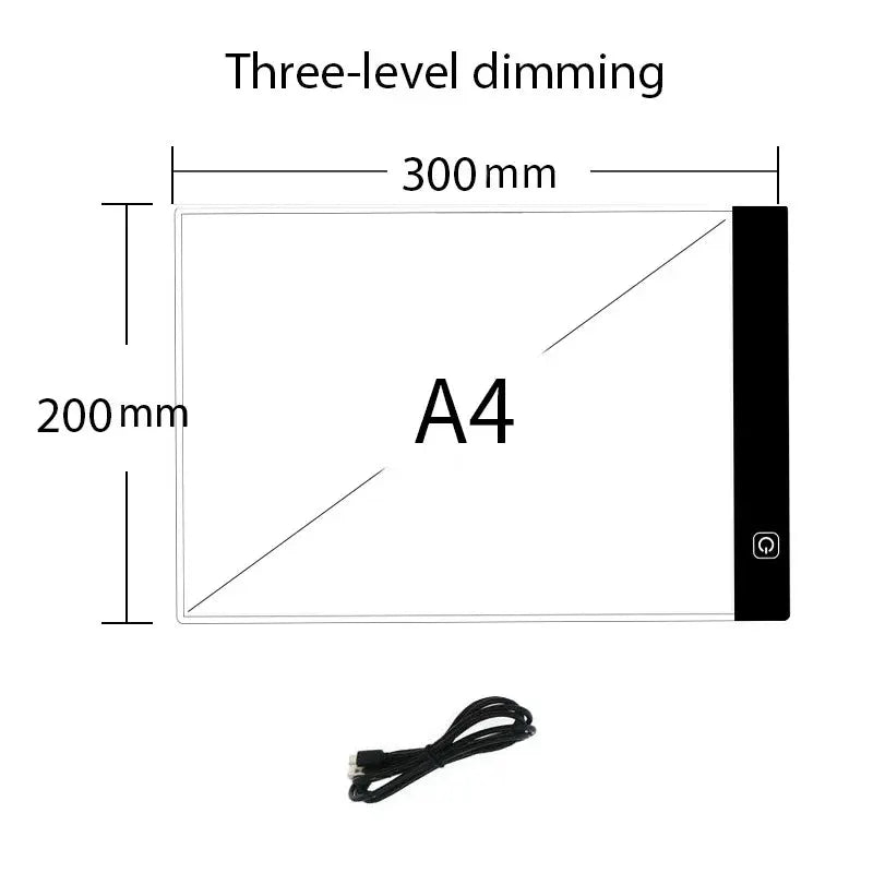 LED Drawing Copy Pad A4 board with dimming Moktan Sabai drawing tablet cable included on Tampa Home & Garden Store