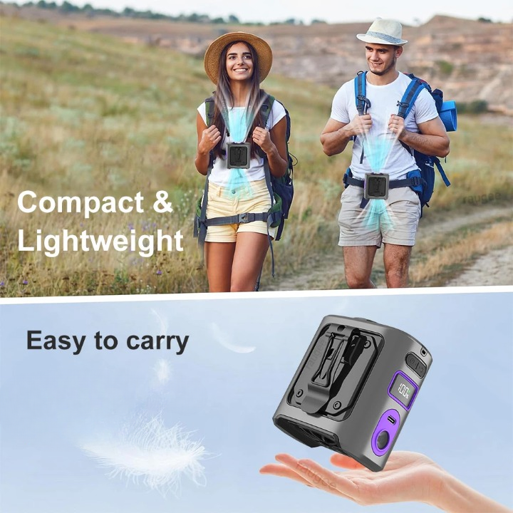Cooling Companion | Portable Waist Fan with 8000mAh Battery | 100-Speed Adjustable for Ultimate Comfort