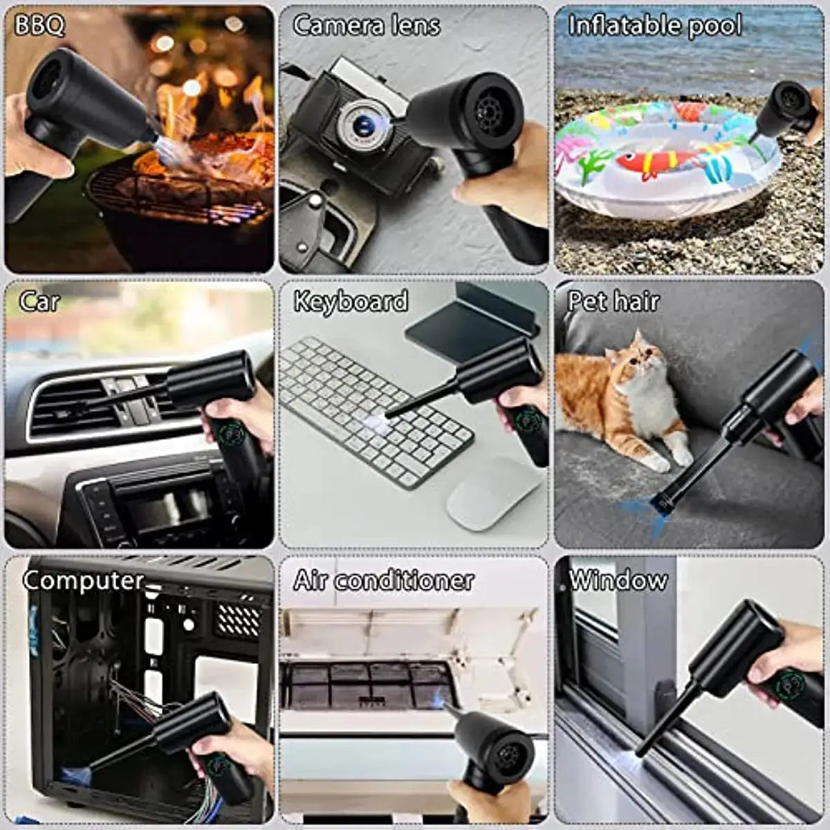 7500mAh Portable Air Duster – Cordless Compressed Blower & Vacuum for PC Keyboards - Tampa Home & Garden Store