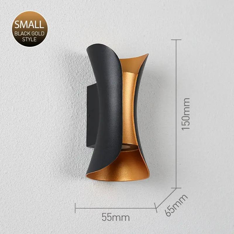 IP65 wall light Moktan Sabai 6W/10W aluminum sconce with black and gold finish on Tampa Home & Garden Store