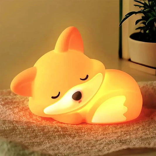 FoxyGlow squishy fox night light USB rechargeable orange glow Moktan Sabai on Tampa Home & Garden Store