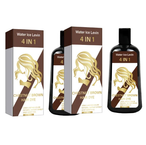 4-in-1 Chestnut Brown hair dye bottles and boxes by Silcy Skin, 3-pack for long-lasting color on Tampa Home & Garden Store
