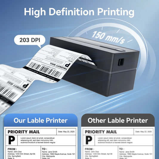 Wireless 4x6 Thermal Shipping Label Printer 300DPI Bluetooth WiFi Small Business - Tampa Home & Garden Store