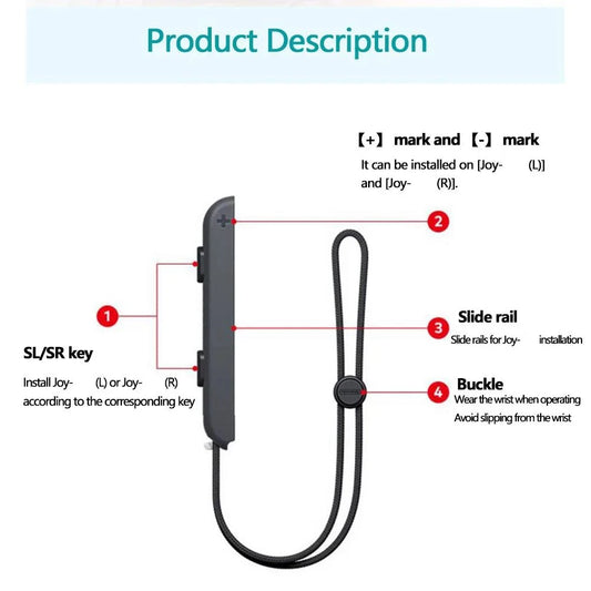 1 pair Nintendo Switch OLED gamepad wrist strap with black braided cord FLIPSTYLEZLLC on Tampa Home & Garden Store