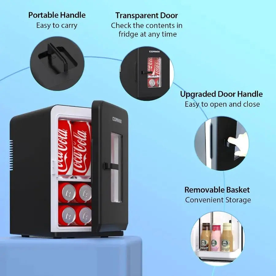 15L portable mini fridge Moktan Sabai CORNIX with transparent door for office use on Tampa Home & Garden Store