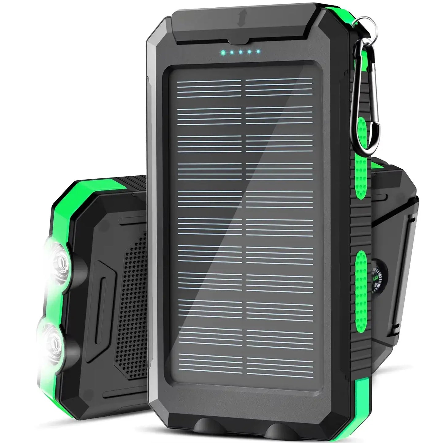 Gaiaray 30000mAh solar power bank rugged black green accents panel LED on Tampa Home & Garden Store