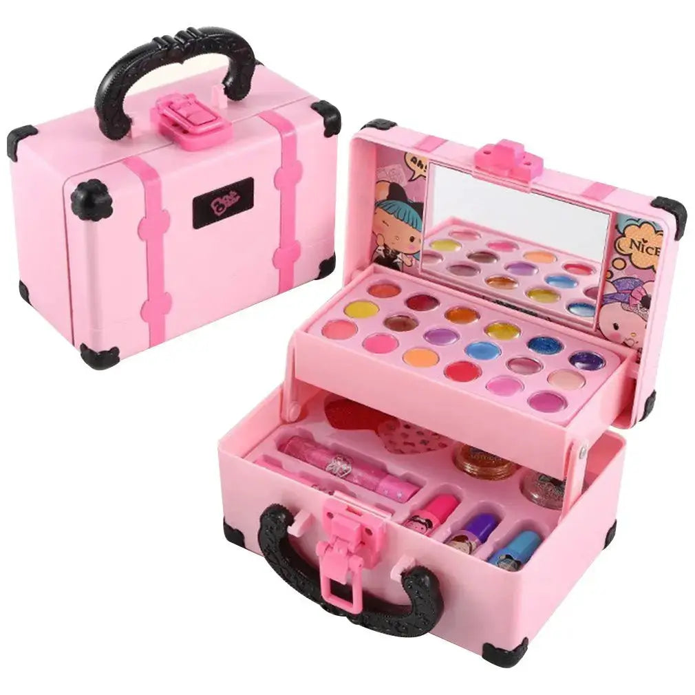 Kids Princess Makeup Kit with Washable Case pink colorful eyeshadows and lip gloss Moktan Sabai on Tampa Home & Garden Store