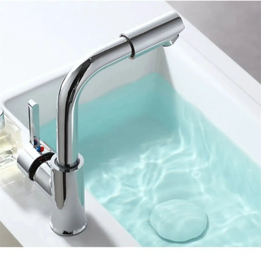 Bathroom chrome faucet with 360Β° rotating spout, deck-mounted Moktan Sabai single-handle mixer on Tampa Home & Garden Store