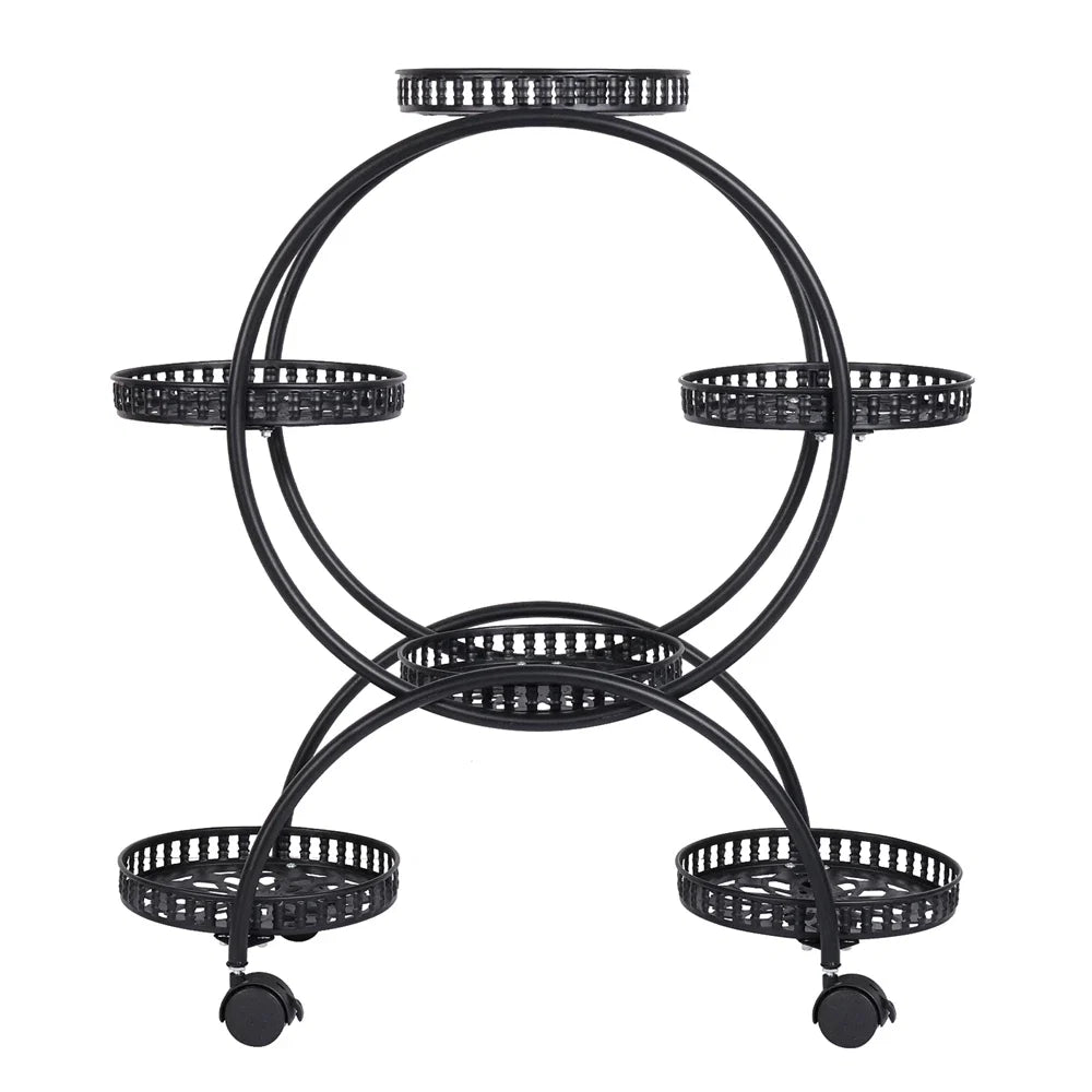 Heavy Metal Plant Stand With Lockable Wheels