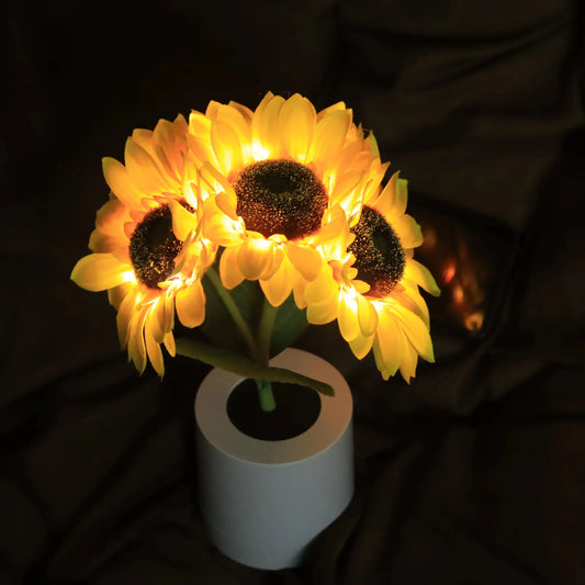 Sunflower LED Night Light USB Rechargeable Bedside Table Lamp Kids Room Decor - Tampa Home & Garden Store