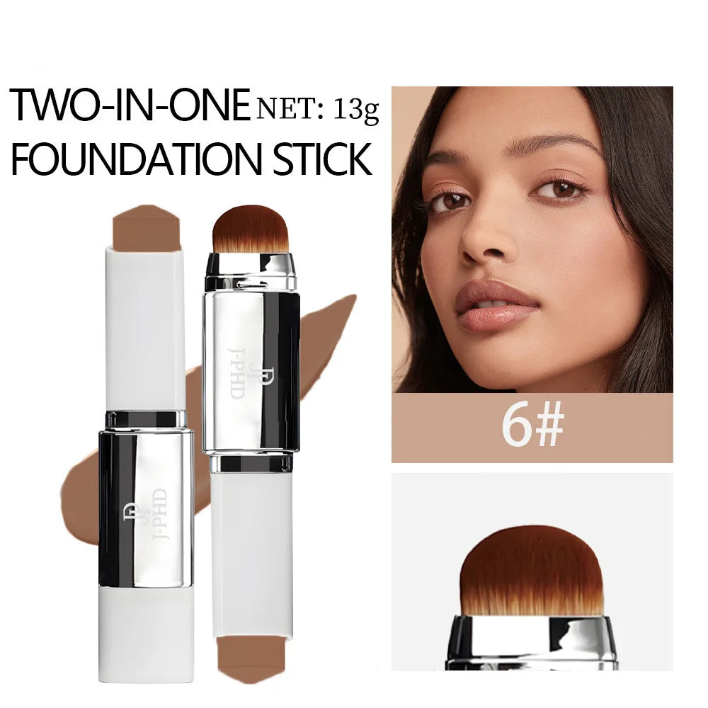 Two-in-one foundation stick with brush head, shade 6#, lightweight long-wear coverage on Tampa Home & Garden Store