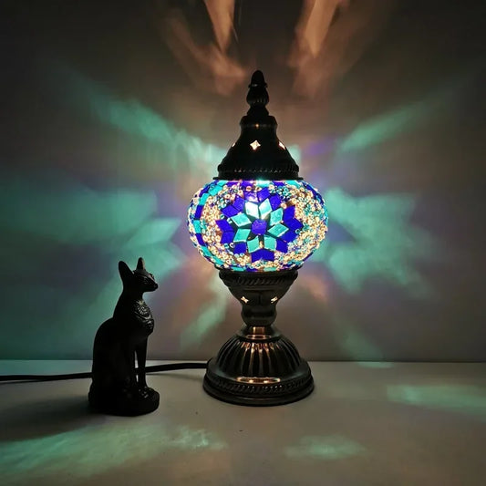 Turkish Stained Glass Table Lamp Mosaic Retro Bedside Cafe Decor Light - Tampa Home & Garden Store