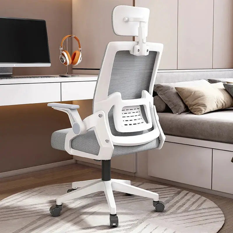 Ergonomic Mesh Office Chair with Swivel Moktan Sabai white frame, breathable back on Tampa Home & Garden Store