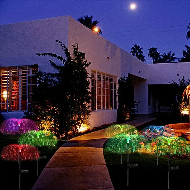 Solar jellyfish garden lights color changing LEDs along pathway landscape lighting on Tampa Home & Garden Store