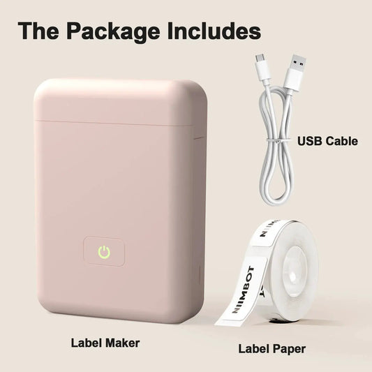Portable thermal label maker Moktan Sabai, pink compact device on Tampa Home & Garden Store