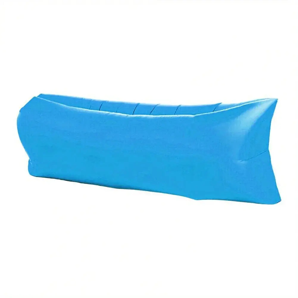 Blue inflatable lounger sofa for camping and beach, portable outdoor lounge on Tampa Home & Garden Store