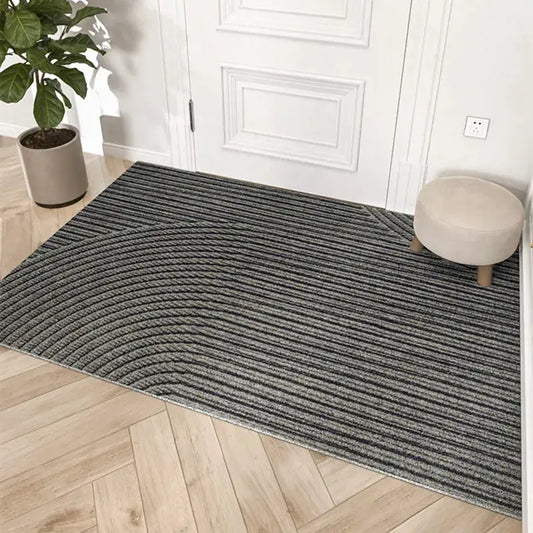 Indoor Outdoor Non Slip Doormat Dirt Trapper Rug gray striped polypropylene door mat on Tampa Home & Garden Store