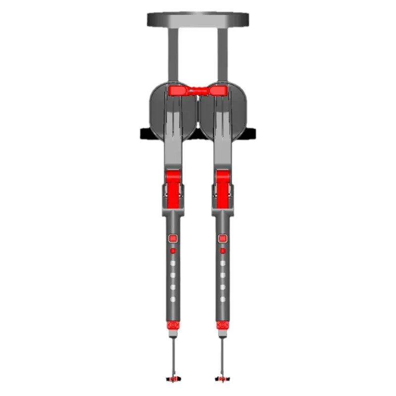 Wearable exoskeleton folding chair in gray with red accents by Moktan Sabai for outdoor travel on Tampa Home & Garden Store