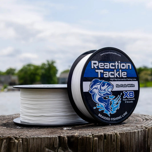 Reaction Tackle X8 braided fishing line No Fade White spool on Tampa Home & Garden Store