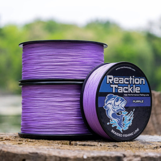 Reaction Tackle braided fishing line purple two spools on Tampa Home & Garden Store