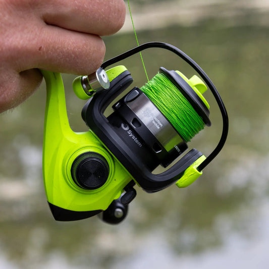 Reaction Tackle 2-Piece IM6 rod and spinning reel in neon lime green on Tampa Home & Garden Store