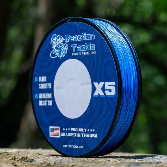 Reaction Tackle braided fishing line spool blue USA 5X on Tampa Home & Garden Store