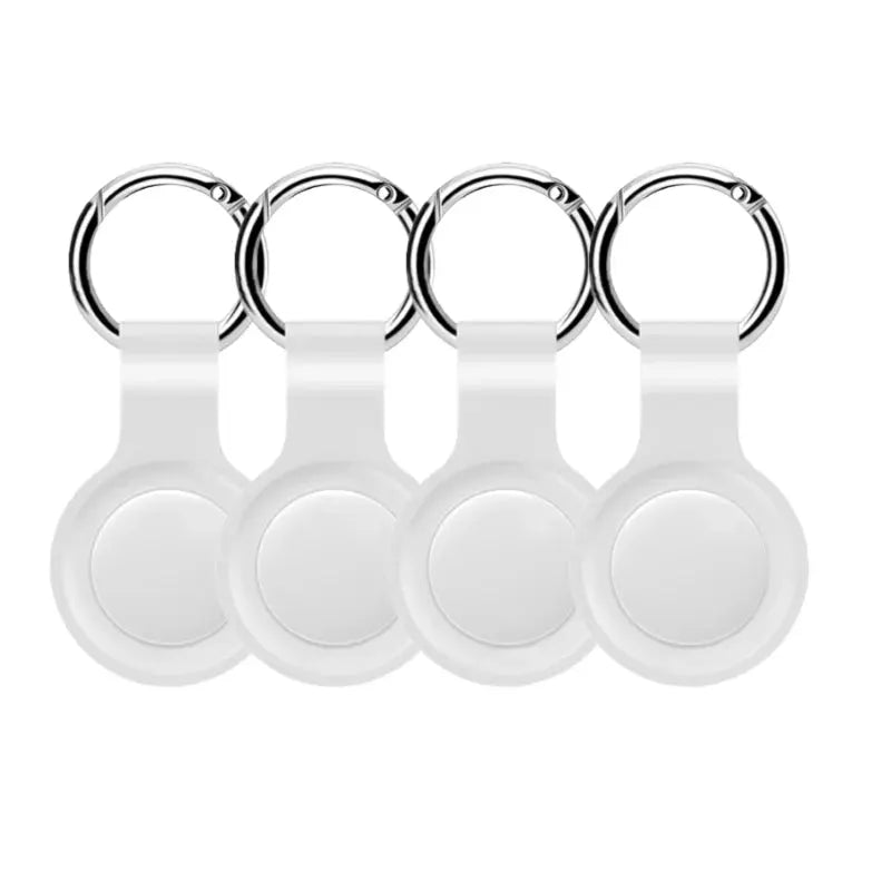 4-pack white Bluetooth GPS tracker tags with metal key rings for luggage on Tampa Home & Garden Store