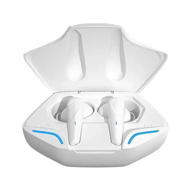 FLIPSTYLEZLLC wireless Bluetooth earbuds in white with blue accents in charging case 2 pcs on Tampa Home & Garden Store