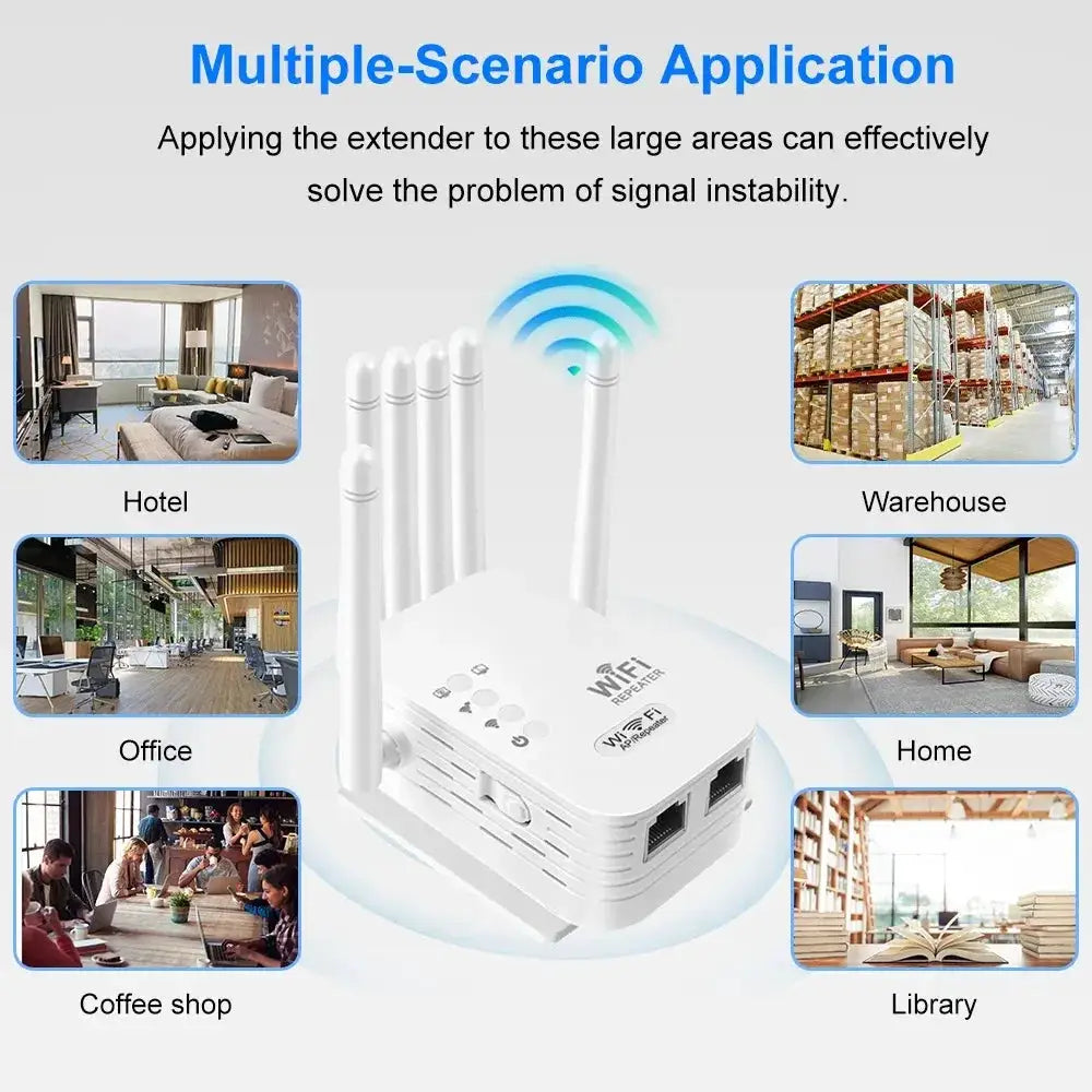 1200Mbps Dual Band WiFi Extender Moktan Sabai, white with 3 antennas, home/office booster on Tampa Home & Garden Store