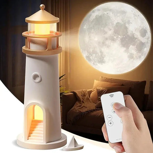 Moon Lamp Projection Lighthouse Bluetooth night light with remote by Moktan Sabai on Tampa Home & Garden Store