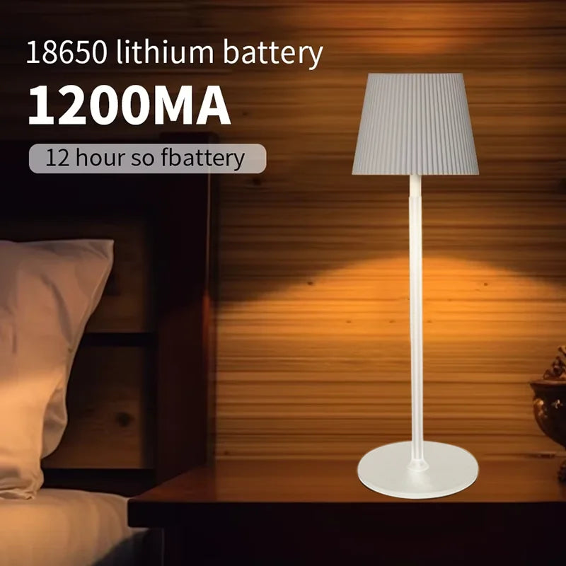 LumiGrid | Modern Stripe LED Table Lamp with Touch Dimming | Metal USB Desk Light for Decor