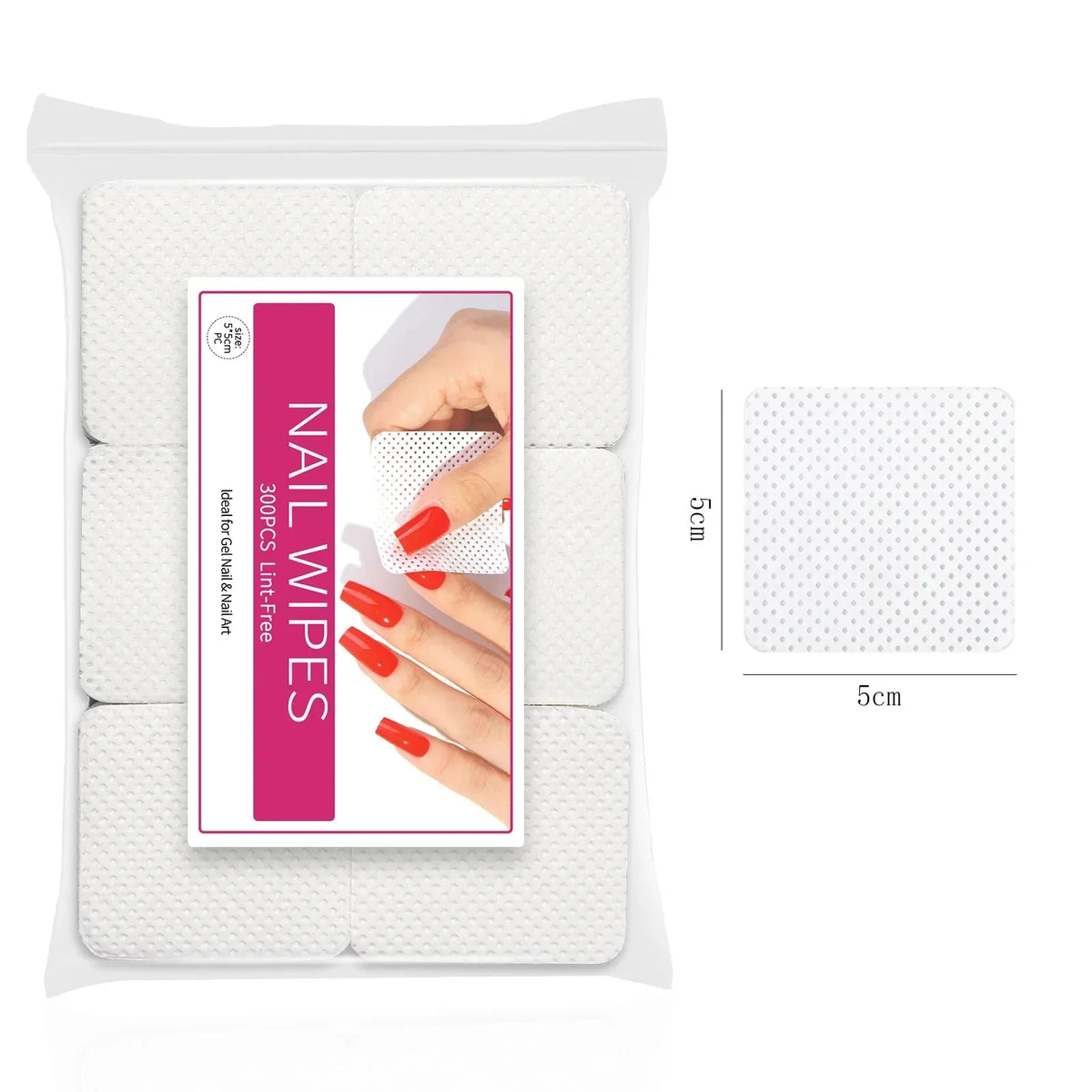 Silcy Skin Nail Wipes 300pcs cotton gel remover pads, lint-free nonwoven, white dotted pack on Tampa Home & Garden Store