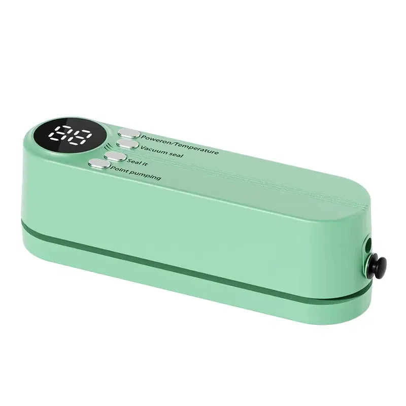 Mini wireless vacuum sealer mint green portable food saver with digital display on Tampa Home & Garden Store