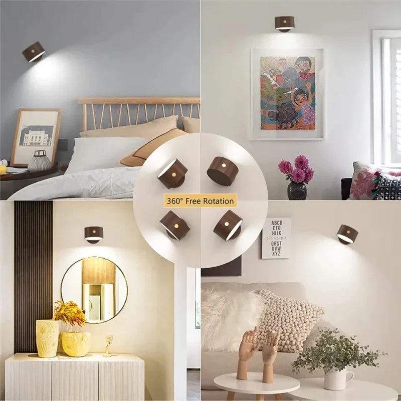 Touch Control Wall Lamp Moktan Sabai USB rechargeable dimmable brown LED wall light on Tampa Home & Garden Store