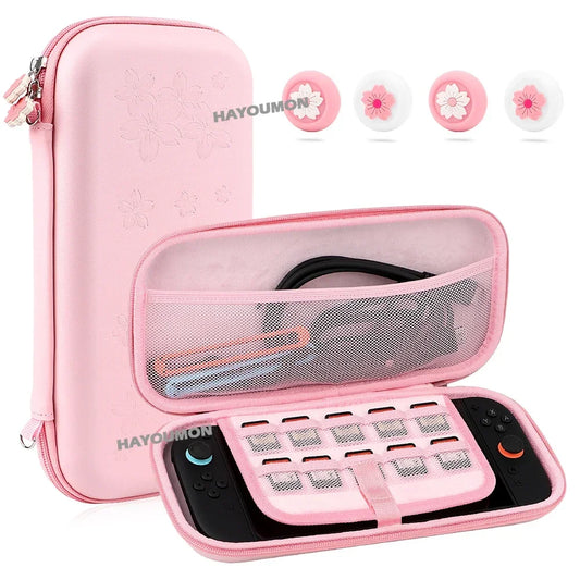 Pink hardcase Switch 2 case with 10 game card slots, 4 joystick covers, FLIPSTYLEZLLC on Tampa Home & Garden Store