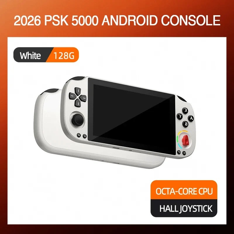 PSK5000 handheld game console white with Xbox/Switch layout, Helio G85, 128GB on Tampa Home & Garden Store