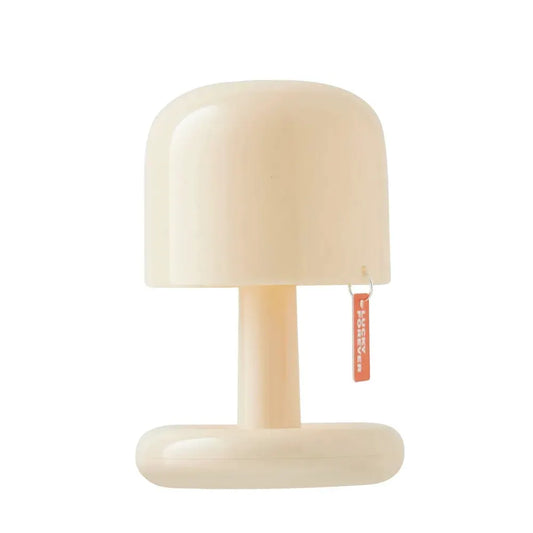 Sunset Mushroom Night Lamp desktop light in cream with rounded shade Moktan Sabai tag on Tampa Home & Garden Store